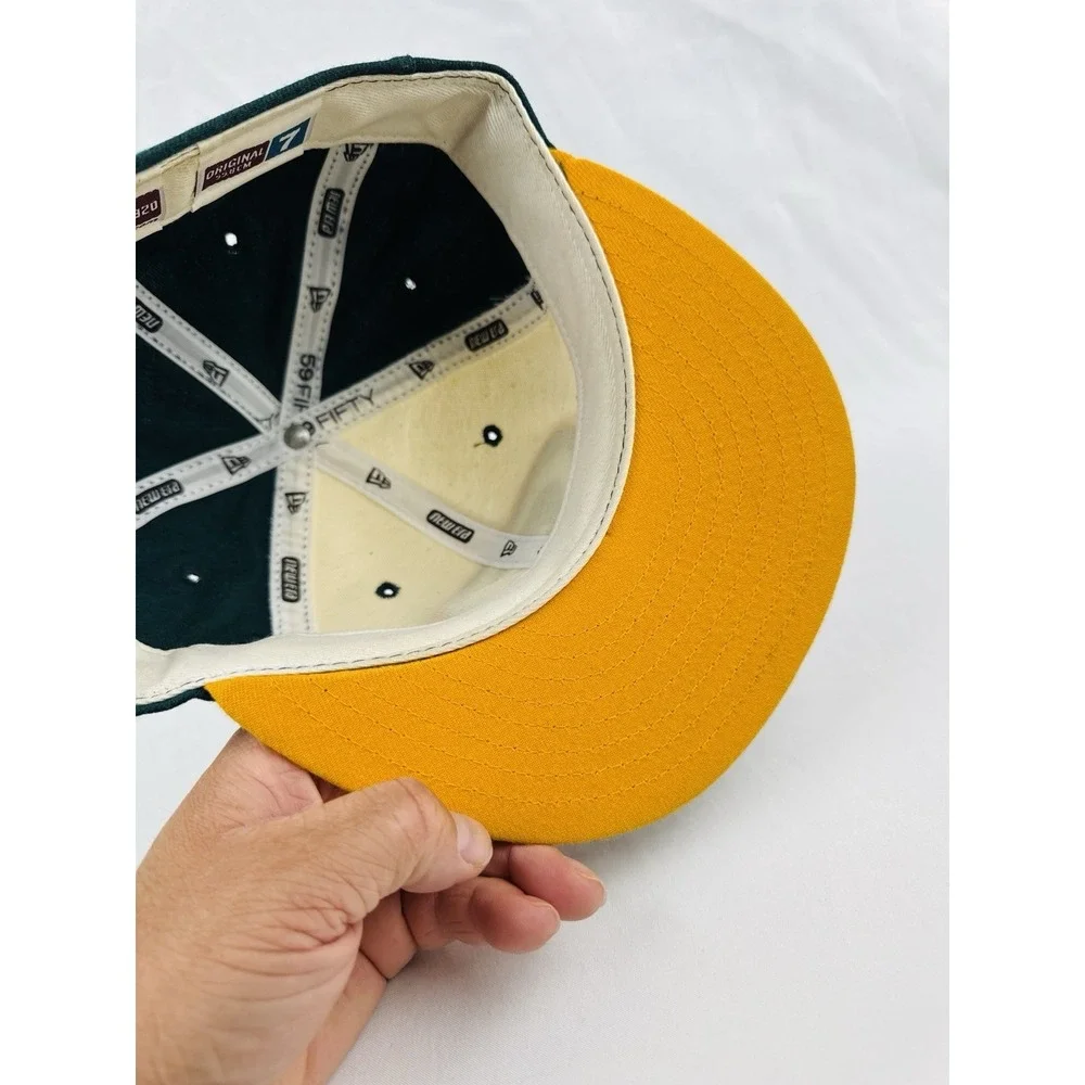 New Era 59FIFTY Green Bay Packers Fitted Hat Size 7 NFL White Green Gold - Picture 6 of 10